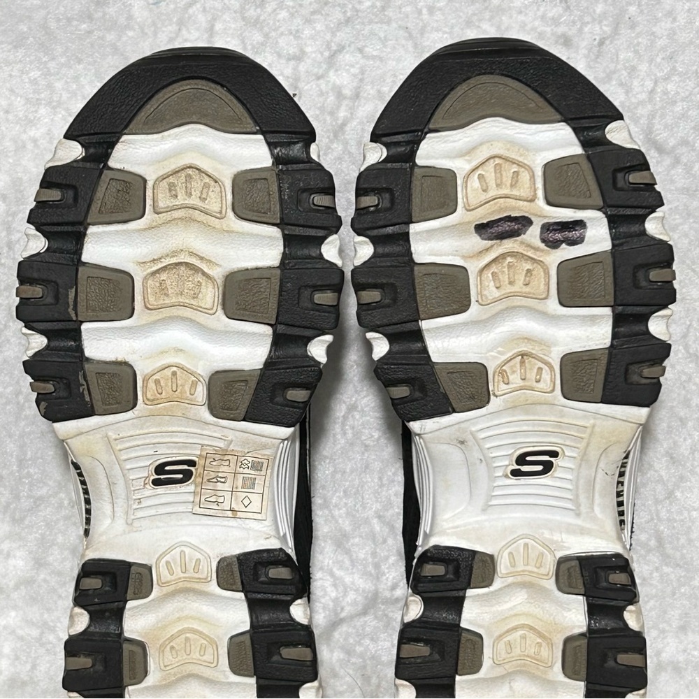 Skechers D'Lites Womens Black/White Me Time Leather/Textile Sneakers Shoes SZ 7 - Picture 9 of 11